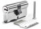 Bwintech 1 Pieza 30/40mm Euro Cilindro Latón, 70mm Cerradura con 5 Llaves Horizontales de Latón,Antiganzúa,Antitaladro,Antigolpe,Antibumping,Acabado Cromado