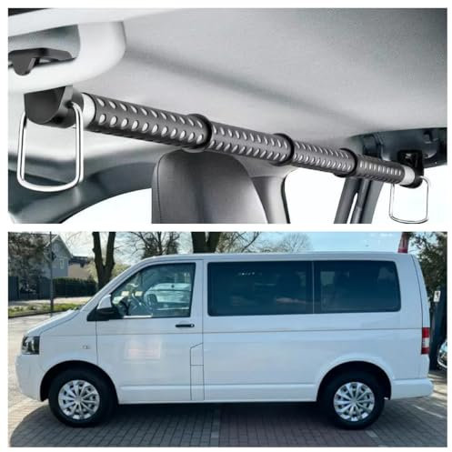 DDHHBH Auto Kleiderstange für Volkswagen T7 Multivan,PVC+Metallmaterial Erweiterbar Kleiderbügel Rod Für Die Reise Draussen Last 10 Kg,Dehnbar 91-162 cm Auto zubehör
