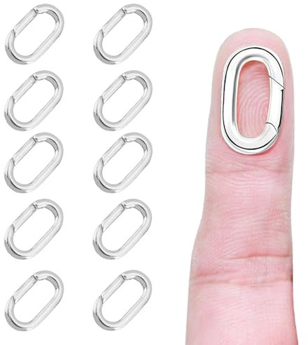 Mezrkuwr 10 Stück ovaler Verschluss, Karabiner, Halskettenverschlüsse und Verschlüsse, Federringverschluss, Kettenverbinder, Halsketten und Armbändern (Großgröße)
