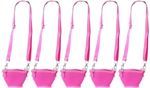 5Pcs Wine Glass Neck Holder Neoprenes Sleeve with Adjustable Neck Strap Wine Glass Lanyard Necklace for Wine Walking