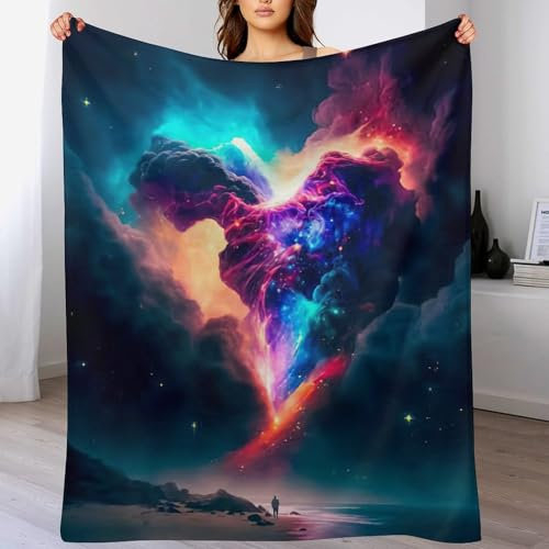 AAPZY Premium Wohndecke - Herz Decke Flannel - Extra Weiche TV- Decke Vier Jahreszeiten Wohndecke Dicke Couchdecke Für Bett/Sofa （150×200cm）