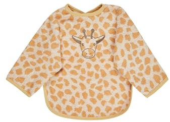 Sterntaler Ärmellätzchen Giraffe Kaya – Saugfähige Baumwolle mit süßem Giraffen Jacquard – Praktischer Druckknopfverschluss für einfaches An- & Ausziehen, Sandfarben
