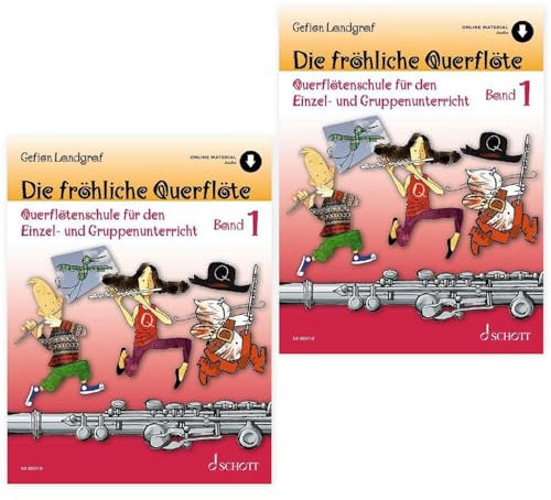 2x Die Fröhliche Querflöte Band 1 (Doppelpack) (ED 20591D, 9783795722876) + 2 Pflegetücher aus Mikrofaser