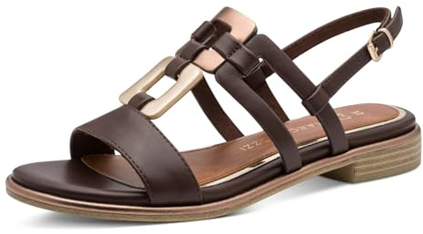 Marco Tozzi Damen Sandale weiches Feel Me Fußbett weiches Innenfutter Vegan Stylisch, braun (MOCCA COMB), 41 EU