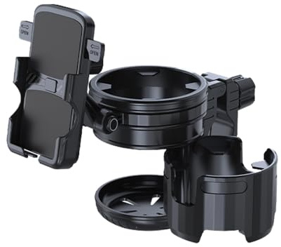 Baby Stroller Parent Cup Holders 3 in 1 Non Slip 360° Rotation Coffee Holder & Phone Holder for Wheelchair Baby Stroller Cup Holder Attachment Walker Accessoris