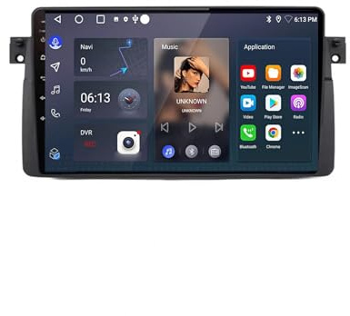 Gps Navigator Radio Sat Nav for BMW E46 M3 X5 1998-2006 Touch Screen with Carplay Wifi Bluetooth Mirror Link, Fm, Steering Wheel Control, 8 Core 6G+128G