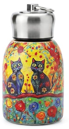 SEABABOO Gourde Isotherme 300ml Inox Bouteille Thermos IsoléE Koi | Motif Koi Double Paroi Sous Vide Pour Boissons Chaudes Et Froides Café Thé Eau Bureau éCole Voyage Travail