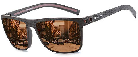 ZENOTTIC Polarized Sunglasses for Men Lightweight TR90 Frame UV400 Protection Square Sun Glasses