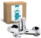 Calmwaters® Badewannenarmatur Original mit Umsteller, Wasserhahn Badewanne, Wannenarmatur klassisch, Einhebelmischer, Aufputzarmatur, Keramikkartusche, Brauseabgang 1/2, Messingkern, Chrom, 13PZ2542
