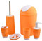 MisFox Badezimmer Set, 6-teiliges Badezimmer Badgarnitur Bad Accessoires Set mit Lotionspender, Mülleimer, Zahnbürstenhalter, Zahnputzbecher, Toilettenbürste & Seifenschale