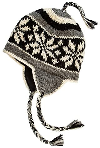 The Himalayan Goddess Unisex Klassischer Stil und Passform Winter-Hut, Schwarz, Weiß, Grau, L/Einheitsgröße