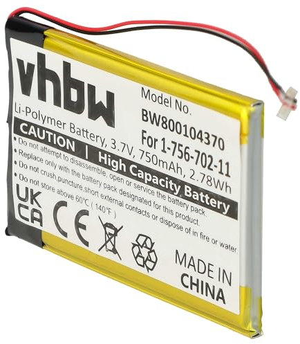 vhbw Batterie Compatible avec Sony NWZ-A726, NWZ-A728, NWZ-A729BLK, NWZ-A818BLK, NWZ-A826 Lecteur de Musique MP3 (750mAh, 3,7V, Li-ION)