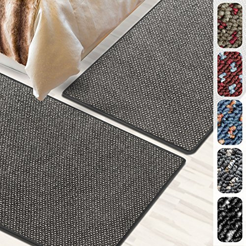 Floordirekt Bettumrandung Ponto | Hochwertige Verarbeitung | Bettvorleger Teppichläufer | 3-teilig | Läufer-Set in 3 Größen (B: 67 cm | L: 1 x 250 cm + 2 x 140 cm, Grau)