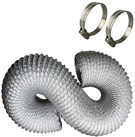 6 Inch 32.8 FT Air Duct, JOEEYKO Aluminium Ducting Flexible Fan Duct Hose for Extractor Fan, Bathroom, Kitchen, Toilet, Domestic Ventilation, with 2 Clamps (6 Inch (150mm))