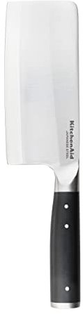 KitchenAid Kitchen Knife, Meat and Vegetable Cleaver, Japanese Steel, Black, Blade Cover Included, 15 cm (6)