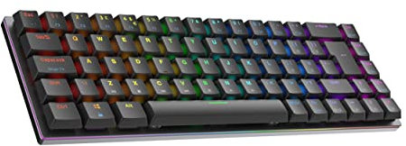Ranked G65 Guardian 65% | Vollaluminium | Hot-Swap-fähige Mechanische Gaming-Tastatur | 69 Tasten RGB-LED für PC/Mac | QWERTY ISO UK Layout (Schwarz, Gateron Low Profile Red)