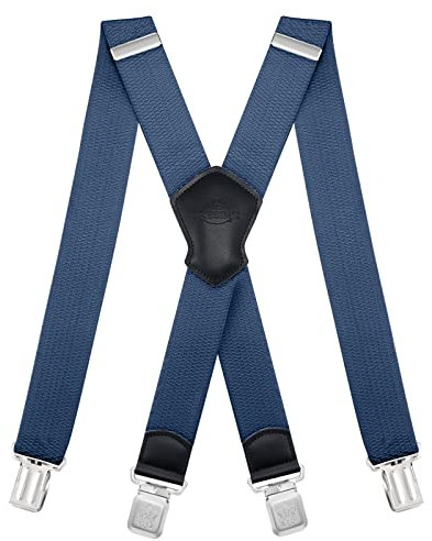 Dresime Hosenträger für Herren mit 4 starken Clips 4cm breit, X Form elastisch einstellbar Länge für Männer und Damen Overalls Jeans, Arbeitshosen, Jumpsuits, Motorradhosen, etc.