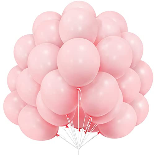 30 Pezzi Palloncini Rosa in lattice Elio Rosa Pastello Macaron Chiaro 12 Pollici con nastro per Donne Ragazze Festa di Compleanno Baby Shower Rivelazione di Genere Nascita Bimbo Matrimonio Decorazioni