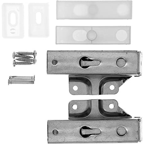 Masterpart Kit de charnières de porte supérieure et inférieure compatible avec réfrigérateurs et congélateurs intégrés type Hettich