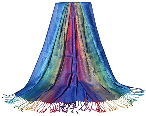 Damen Warm Herbst Schal Loop Damen Schultertuch leicht tuch Temperament Schals Mode scarf Lang Bunt Weich Gesichtsschal Tücher Basic Oversized Damen-schal warm halten Frauen Tücher (Blue, One Size)