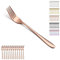 Berglander Set di forchette da tavola in oro rosa da 12 pezzi 20,5 cm, set di forchette da tavola in acciaio inossidabile con placcatura in titanio per casa, ristorante, pranzo quotidiano