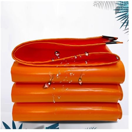 ALFAAL Gewebeplane Mit Ösen Regen- Und Sonnenschutzplane Winterschutz Plane Außenverkleidung Aus LKW-Kabinenmaterial (Color : Orange, Size : 6x6m)