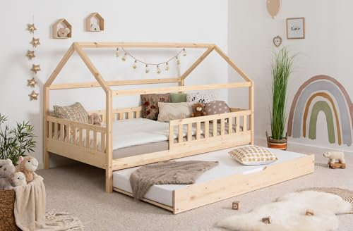 TiCAA Kinderbett Hausbett Kay inkl. Zubehör