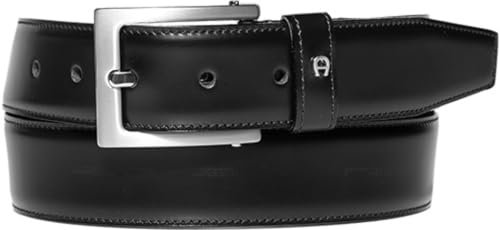 Aigner Gürtel Basic mit S-Schließe silber 126089, schwarz 100 cm