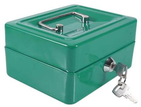 Kippen 10032V1 - Cassetta Portavalori con Vassoio Portamonete. Colore Verde. Dimensioni: 150X120X80mm.