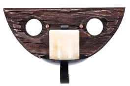 TIBU Holz Wandlampe Holz Vintage Wandleuchte Innen Wohnzimmer Esszimmertisch E14 1 flammig