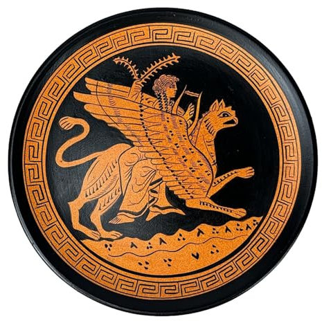 God Apollo Equitazione Grifone Pittura Antica Grecia Piatto In Ceramica Dipinta A Mano Ceramica Greca