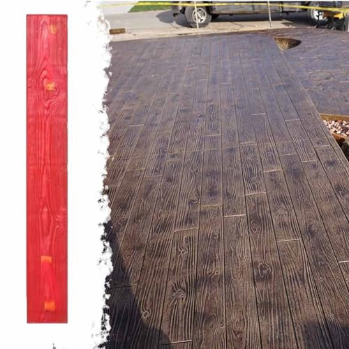 Moldes Hormigon Impreso Poliuretano Mat de Hormigón Estampas de Madera de Sello, Molde de Impronta de Cemento de Patrón de Textura Realista, Formas de Los Pisos de Cemento Rectangulares de 47.2 × 6(