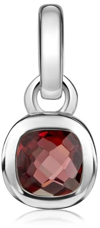 Materia Granat Schmuck Silber 925 Anhänger echt - Roter Edelstein Kettenanhänger KA-248-Granat_ohne Kette