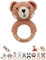 wunderwunsch® - Personalisierter Beißring Baby - Niedlicher Greifling für Baby's ab 0 Monate - Babyrassel mit Name als Baby Geschenk für Mädchen und Jungen (Bär,mit Name)