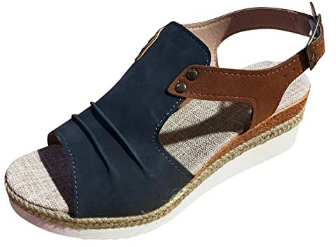 Haiorziyou Flache Offene Schuhe FüR Damen Elegant Sandalen Sommer Bequem Plateau Slingback Schlüpfschuh Orthopädische Sandalen Leichte Mesh Sommerschuhe Peeptoe Sandalen Orthopädische Schuhe