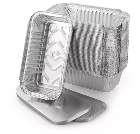 6a 670ml aluminium foil food container + lids loaf pan take away box storage (50)