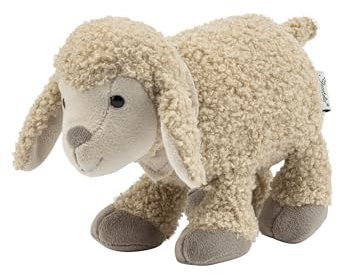 Sterntaler Kuscheltier S Schaf Flocke - Plüschtier aus weichem Boucle - Kinder und Baby Spielzeug gefüllt mit Polyesterwatte - treuer Begleiter mit Rassel zum Entdecken, Kuscheln & Spielen, sandfarben