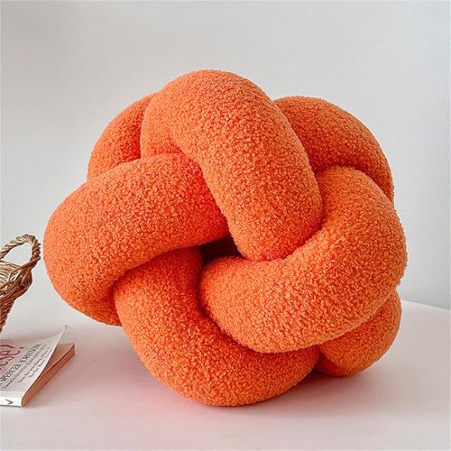 Herfair Knotenkugelkissen Knoten Kissen Dekorative Wurfkissen 30cm Ultra weiche Lamm Samt geknotete Kissen Knotenkissen Home Dekoration für Sofa Bett Couch (Orange)