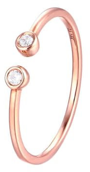 Wycian Ehering Damen, Ringe Damen 50 18K Rosegold Diamant Rundschliff Weiß Gravur Für Abschluss Ring Damen Fein