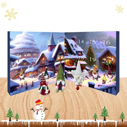 Weihnachts Countdown Kalender Gnom Advent Figuren Festliche Feiertagsdekoration schafft fröhliche Atmosphäre Sammelfiguren Wohnheim Kamin