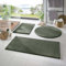 Taracarpet Badematte Fiona rutschfest waschbar Badezimmerteppich sehr weich und als Set kombinierbar Uni dunkel grün 120 cm rund
