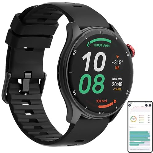 Newgen Medicals Sportuhr: Premium-GPS-Fitness-&-Fashion-Smartwatch, AMOLED-Display, Freisprechen (GPS-Multisport-Smartwatch, Herren Smartphone, Freisprecheinrichtung)