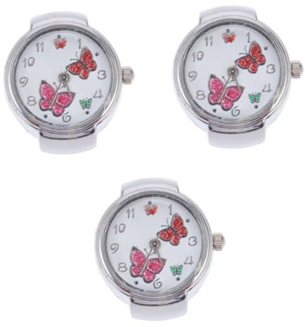 COLLBATH 3st Ringfinger Uhr Silberne Ringuhr Ringuhren Für Damen Uhrenringe Für Damen Kleine Ringe Herrenringe Klassische Fingeruhr Uhr Mit Rundem Ring Vintage Ringuhr Silver Metall