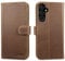 LENSUN Leather Case for Samsung Galaxy A16 5G, Genuine Leather Case [Card Slot] [RFID Protection] [Genuine Leather] Mobile Phone Case for Samsung Galaxy A16 - Vintage Dark Brown