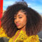 Romface 180% Dichte Afro Kinky Curly Wig, Ombre Braun, 16 Zoll, Menschliches Haar, Kraus, V-Part, Glueless, 1B/30 Blond, Frauenhaarperücke