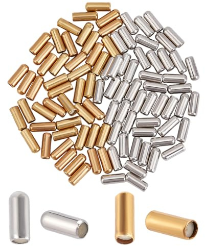 PH PandaHall 100PCS Pin Endkappe Metall Brosche Pin Stick Backing 10mm Schmuck Stopper Kappe Messing Schieber Perlen Stopper Perlen mit Gummistopfen für DIY Craft Schmuck Brosche Stick Pin Platin Gold