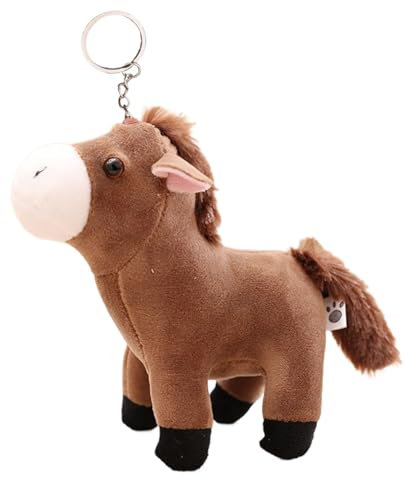 GjnjfdF Plüschpferd-Schlüsselanhänger, Plüschpferd-Schlüsselanhänger - Niedlicher Schlüsselanhänger mit Pferde-Plüschpuppen-Anhänger - Tierliebhaber-Umhängetasche, Tragetaschen-Ornament, lustiger