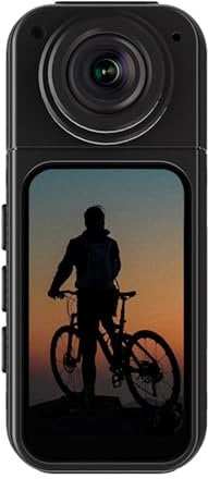 Annadue Daumen Actionkamera, 2,7K IPS HD -Display Daumengröße Vlogging Kamera, 180 ° Objektivwinkel Kompakt Kleiner Camcorder für Radfahren Motorradreisen Haustier Walking (Black)