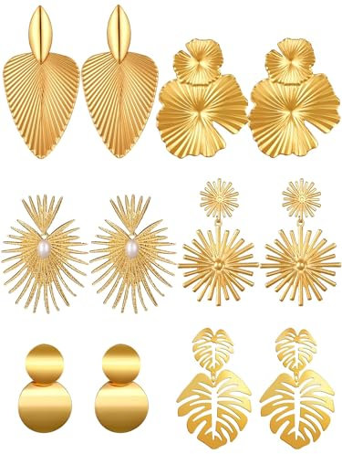 Boucle d'oreille femme, Boucles d'oreilles femme or, Boucles d'Oreilles Pendantes Fantaisie, Boucle d'oreille or, Boucle d oreille pendante, Bijoux Cadeau pour Femme Fille (B)