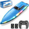 4DRC S7 RC Boat with LED Lights, Low Battery Warning, Self-balancing,50+ Min Running Time, 2 Rechargeable Batteries, 2.4 GHz Waterproof High Speed Remote Control Boats Pools Lakes Toy for Kids Adults